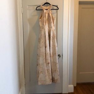 Rose gold and gold ball gown